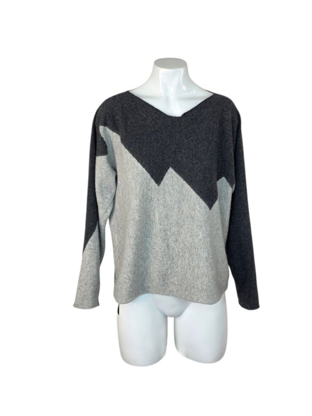 Bianco & Blu Long Sleeve Merino Wool Cashmere Blend, Size Small